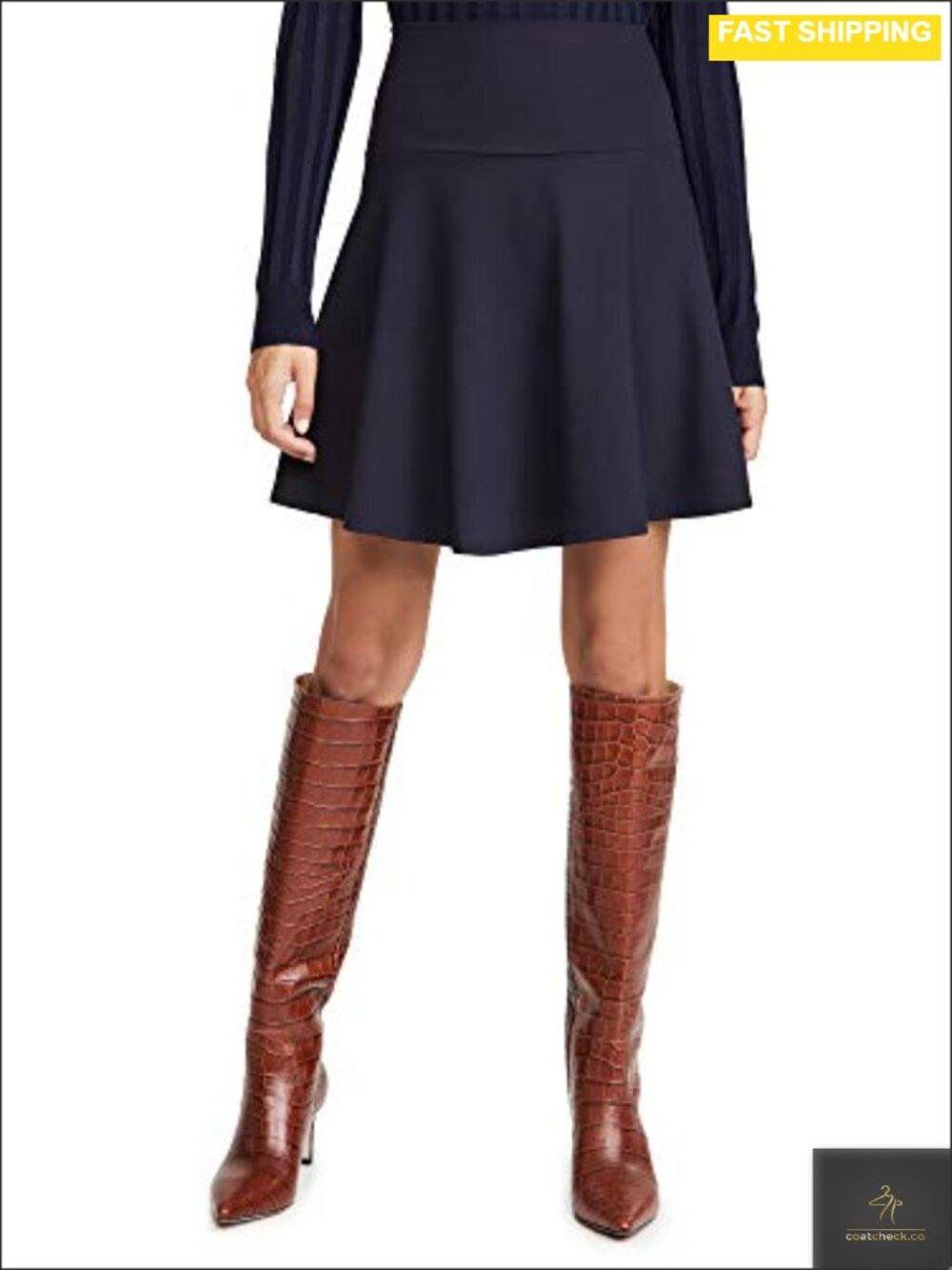 High Waist Flare Mini Skirt Jersey Pull-On 18"